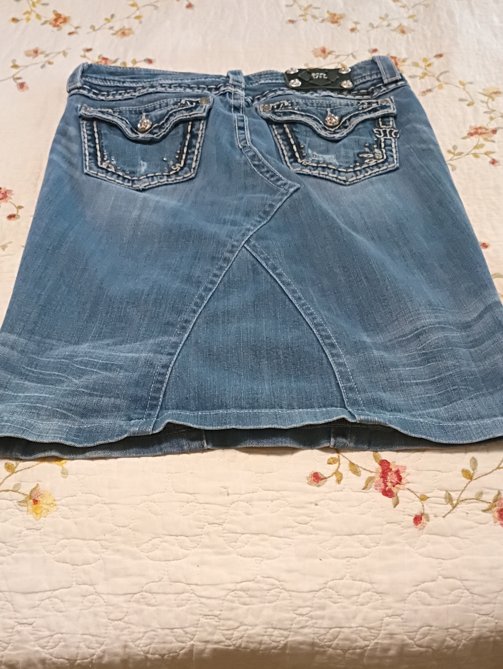 Miss Me Denim Mini Skirt in Blue